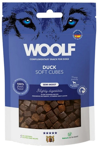 Woolf Soft Cubes Monoprotein Duck Snacks for Dogs 100g