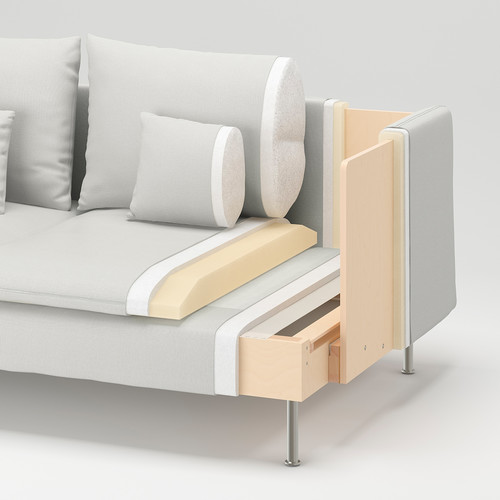 SÖDERHAMN Corner sofa, 4-seat, with open end, Viarp beige/brown