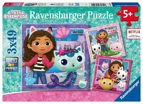 Ravensburger Children's Puzzle Gabby's Dollhouse 3x49 5+