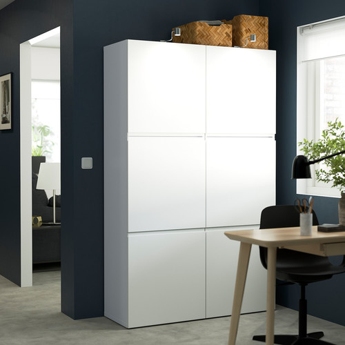 BESTÅ Storage combination with doors, white/Västerviken white, 120x42x193 cm