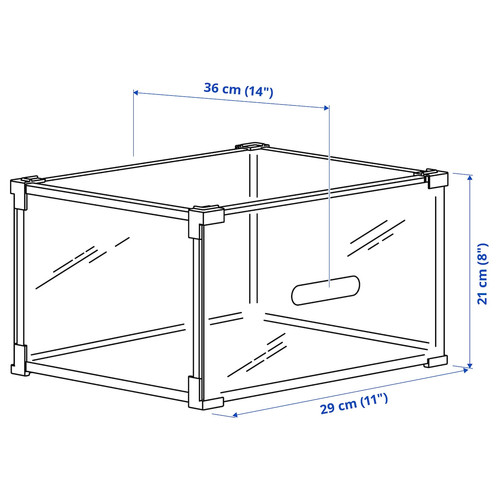 SKUFFEN Shoe box, transparent, 36x29x21 cm