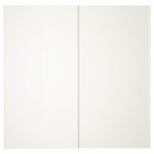 HASVIK Pair of sliding doors, white, 200x201 cm