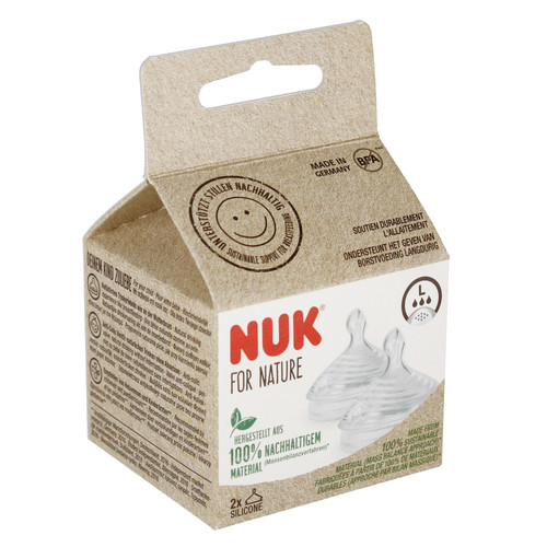 NUK For Nature Silicone Teat Size L 2pcs