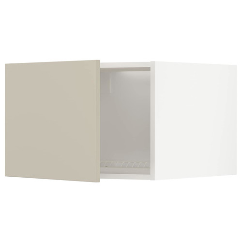 METOD Top cabinet for fridge/freezer, white/Havstorp beige, 60x40 cm