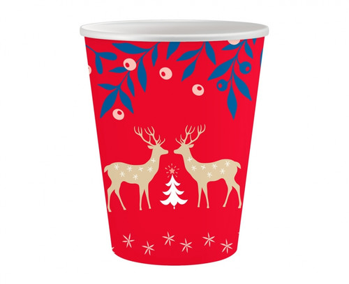 Christmas Disposable Paper Party Cup Let It Snow 250ml 6pcs