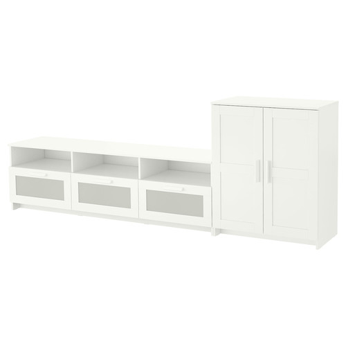 BRIMNES TV storage combination, white, 258x41x95 cm