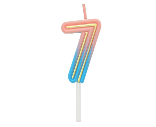 Birthday Candle 7 Neon 4cm