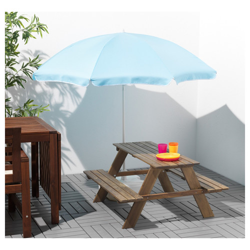 RESÖ Children's picnic table, grey-brown stained