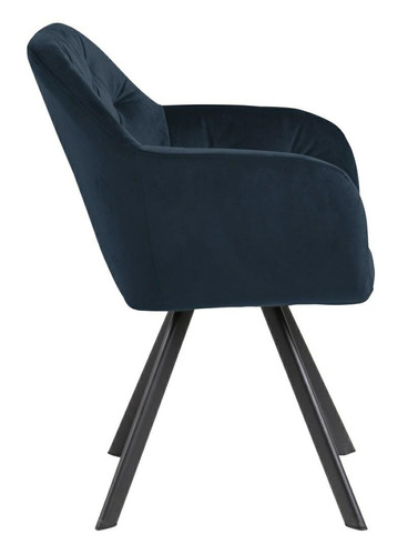 Upholstered Chair Lola, velvet, navy blue