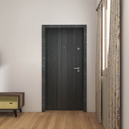 Flat Entrance Door Dominos 80, left, graphite