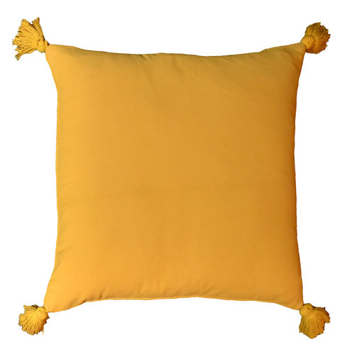 GoodHome Cushion Tassels 45 x 45 cm, mustard