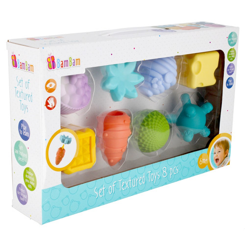 Bam Bam Set of Textured Toys 8pcs 6m+