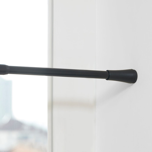 FJÄDRANDE Curtain rod, black, 70-120 cm