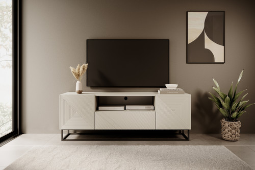 TV Cabinet Asha 167cm, cashmere/black