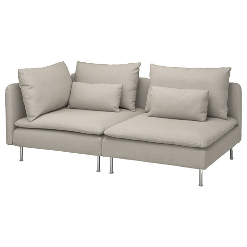 SÖDERHAMN 3-seat sofa, with open end/Fridtuna light beige