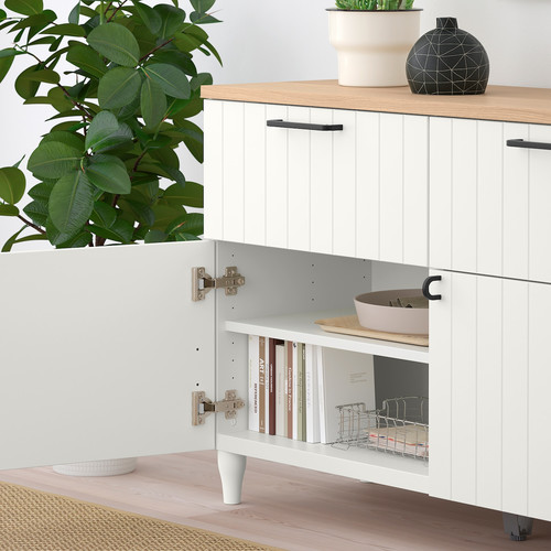 BESTÅ Storage combination w doors/drawers, white, Sutterviken/Kabbarp white, 120x42x76 cm