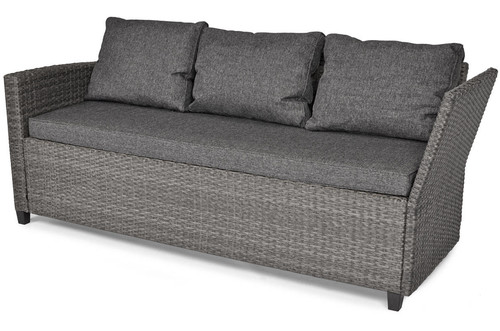 Garden Corner Sofa with Table Stockholm, dark gray