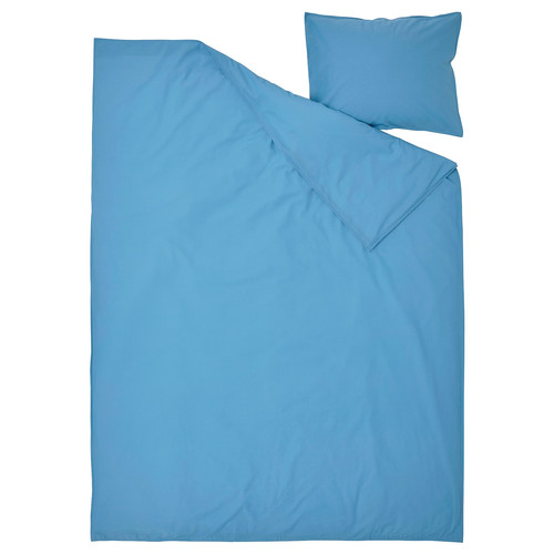 ÄNGSLILJA Duvet cover and pillowcase, blue, 150x200/50x60 cm