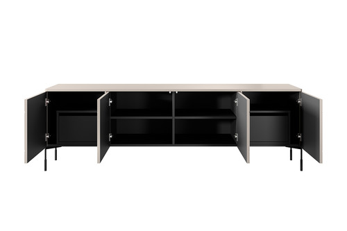 Four-Door TV Cabinet with Drawer Units Sonatia 200, cashmere