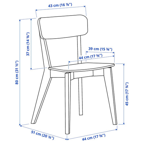 LISABO / LISABO Table and 4 chairs, ash veneer/ash, 105 cm