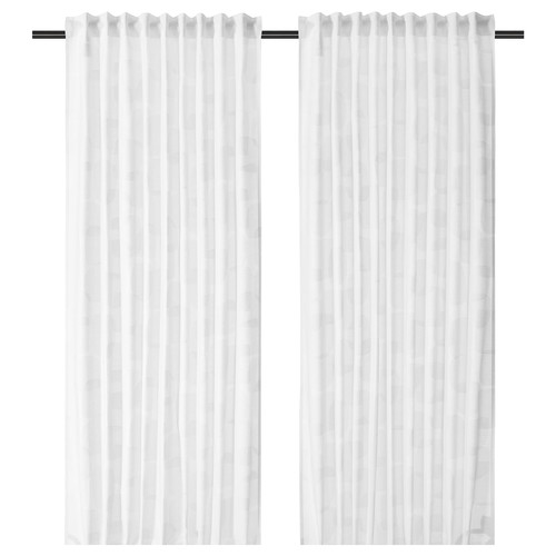 APELSTÄVMAL Curtains, 1 pair, white, 145x300 cm