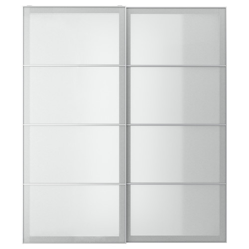 SVARTISDAL Pair of sliding doors, white paper effect, 200x236 cm