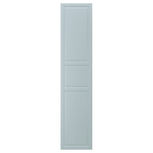 FJÄREHALS Door with hinges, light grey-blue, 50x229 cm