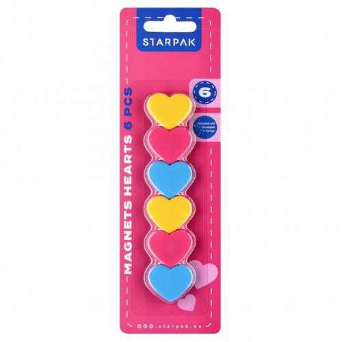 Starpak Magnets Hearts 6pcs