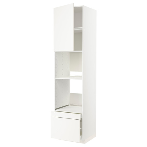 METOD / MAXIMERA Hi cab f ov/combi ov w dr/2 drwrs, white/Veddinge white, 60x60x240 cm