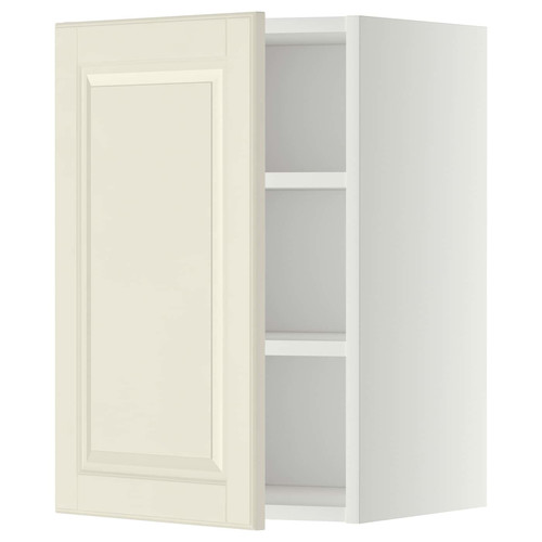 METOD Wall cabinet with shelves, white/Bodbyn off-white, 40x60 cm