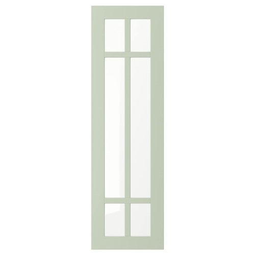 STENSUND Glass door, light green, 30x100 cm