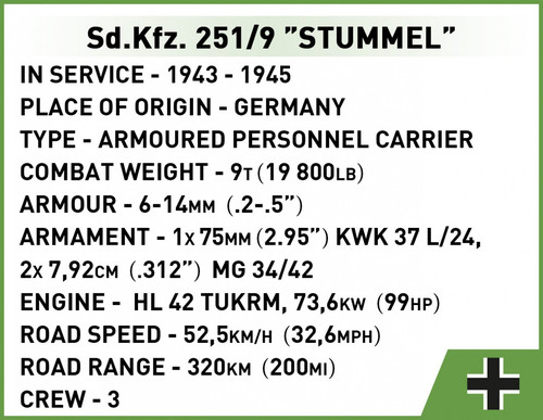 Cobi Blocks Sd.Kfz. 251/9 Stummel 485pcs 7+