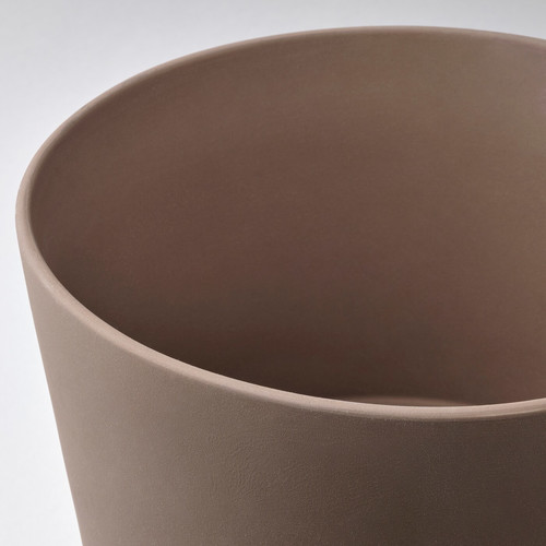 KLARBÄR Plant pot with saucer, indoor/outdoor brown, 24 cm