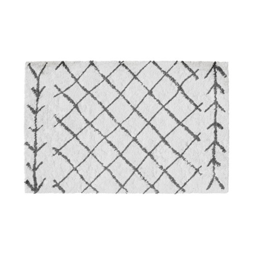 GoodHome Bath Mat Aetna 50 x 80 cm, white-black