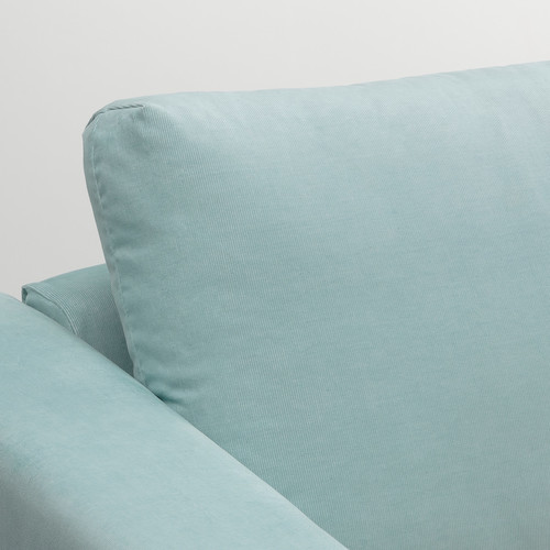 VIMLE 4-seat sofa with chaise longue, Saxemara light blue