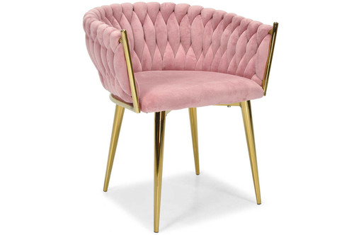 Glamour Braided Chair ROSA, powder pink