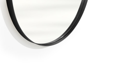 Round Mirror with Metal Frame Nicole 80cm, black