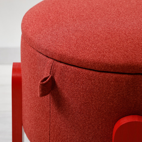 FÖRLUNDA Pouffe, with storage/Tonerud red