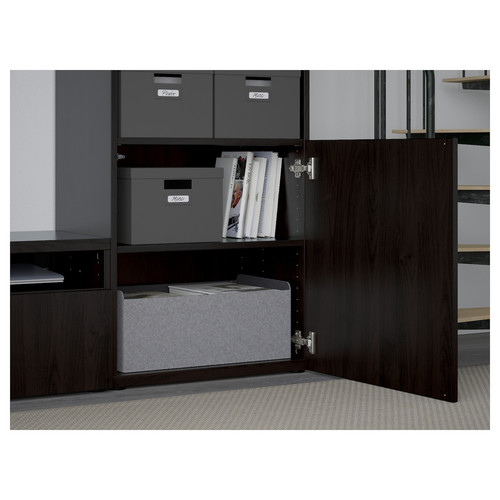 BESTÅ / LACK TV storage combination, black-brown, 240x42x193 cm