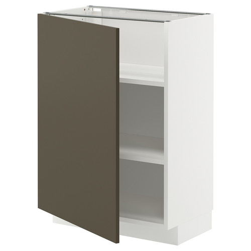 METOD Base cabinet with shelves, white/Havstorp brown-beige, 60x37 cm