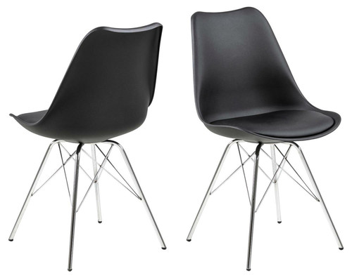 Chair Eris, 1pc, PP/faux leather, black/chrome