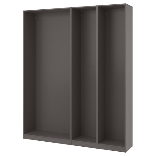 PAX 3 wardrobe frames, dark grey, 200x35x236 cm