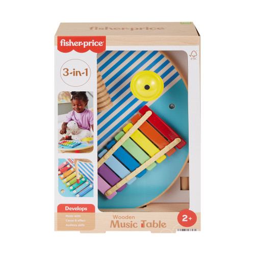 Fisher-Price Wooden Musical Table With Percussion instruments HXT91 2+