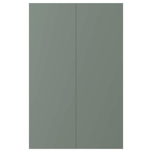 BODARP 2-p door f corner base cabinet set, grey-green, 25x80 cm