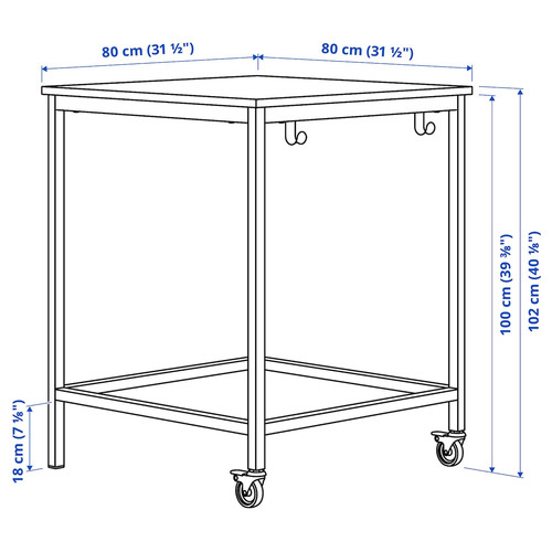 TROTTEN Table, beige/anthracite, 80x80 cm