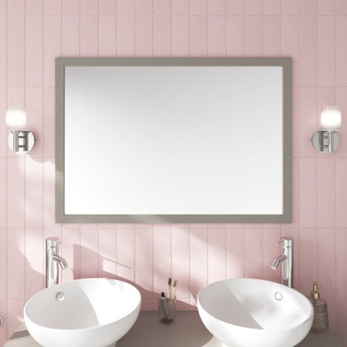 GoodHome Bathroom Mirror Perma 100 x 70 cm, grey frame