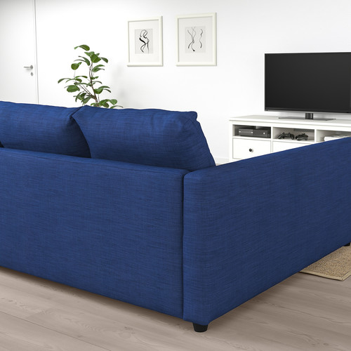 FRIHETEN Corner sofa-bed with storage, Skiftebo blue