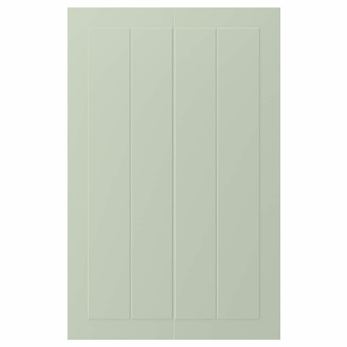 STENSUND 2-p door f corner base cabinet set, light green, 25x80 cm