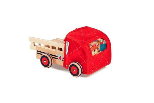 LILLIPUTIENS Wooden fire truck with retractable hose, ladder and bell Rhino Marius 2+