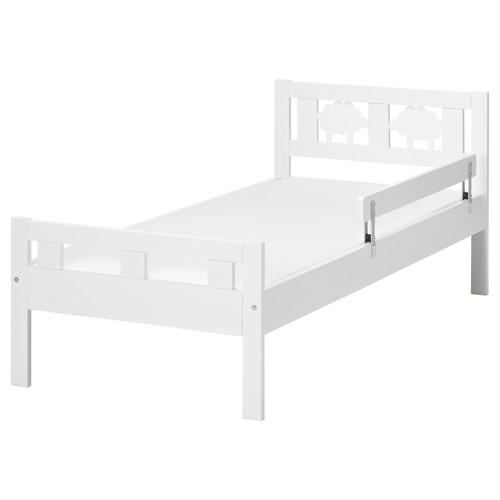 KRITTER bed frame with slatted bed base, white, 70x160 cm